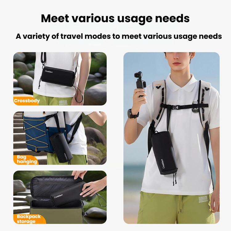 For DJI Osmo Pocket 3 Cwatcun D240 Small Storage Bag Crossbody Portable Waterproof Sports Camera Bag, D240