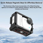 For Insta360 GO Ultra Aluminum Alloy Cage with Dual Cold Shoe Mount Shockproof Protective Frame, Aluminum Alloy Cage