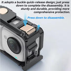 For Insta360 GO Ultra Aluminum Alloy Cage with Dual Cold Shoe Mount Shockproof Protective Frame, Aluminum Alloy Cage