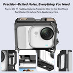 For Insta360 GO Ultra Aluminum Alloy Cage with Dual Cold Shoe Mount Shockproof Protective Frame, Aluminum Alloy Cage