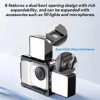 For Insta360 GO Ultra Aluminum Alloy Cage with Dual Cold Shoe Mount Shockproof Protective Frame, Aluminum Alloy Cage
