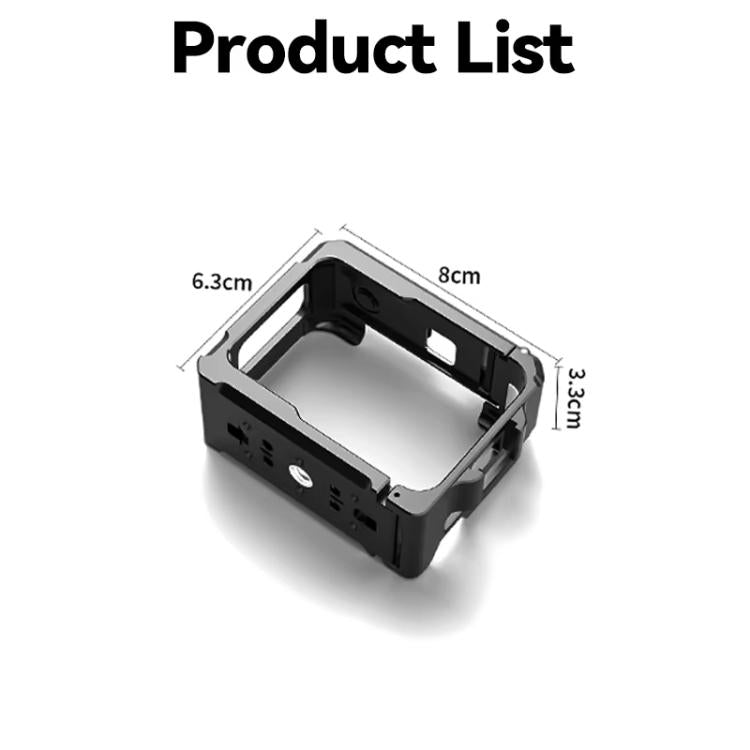 For Insta360 GO Ultra Aluminum Alloy Cage with Dual Cold Shoe Mount Shockproof Protective Frame, Aluminum Alloy Cage