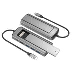 6-In-1 Type-C/USB-C To PD+HDMI (4K 30hz) +USB3.0 X 3+SATA/NVME SSD Docking Station, 6-In-1 SATA/NVME