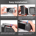 Flymile Street Shooting Handle Kit for DJI Osmo Action 5 Pro/4/3 Action Camera Aluminum Expansion Cage, AC5015 Cage