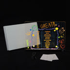 Luminous Transparent Acrylic Erasable Fluorescent Writing Message Board Billboard, RGB 15x15cm, RGB 20x20cm, RGB 30x20cm, RGB 35x26cm, LED 35x26cm
