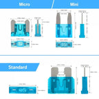 Car Small Medium Size Blade Fuse Assortment Kit, 300pcs Zinc Sheets