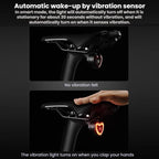 WEST BIKING Smart Heart Taillight With Cycling Brake Sensor Warning Light