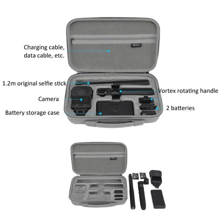 BKano Carrying Case For DJI Osmo 360 Adventure Combo Compatible With Vortex Rotating Handle