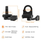 Electric Bicycle 108X R Throttle Starting Adjustable Speed Turning Grip Accelerated Thumb Throttle Brake, Square 3-hole Female Plug, Square 3 Pin, Round 3 Pin