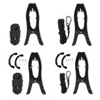 Canoe/Kayak Self-Locking Stainless Steel Anchor Clamp With Toothed Jaws, Black, Black + Metal Buckle, Black + Kayak Handrail, Black + Metal Buckle + Kayak Handrail