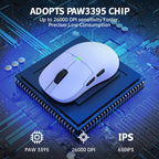 Ajazz 2.4G / Wired Dual Mode Gaming Mouse PAW3395 Chip, AJ159P With Charge Dock Black, AJ159P With Charge Dock White, AJ159 White