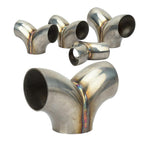 Y-type Three-way Connector For Stainless Steel Exhaust Pipes, 51mm, 57mm, 63mm, 76mm
