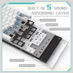 Ajazz AK820 Hot Swappable Wired Mechanical Keyboard With Light, Green Switch Ice Blue Light White, Red Switch White Light Black, AS Red Switch White Light Gray White, HP Switch White Light White Gray, Sea Salt Switch RGB Purple White Blue              ...