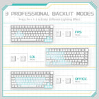 Ajazz AK820 Hot Swappable Wired Mechanical Keyboard With Light, Green Switch Ice Blue Light White, Red Switch White Light Black, AS Red Switch White Light Gray White, HP Switch White Light White Gray, Sea Salt Switch RGB Purple White Blue              ...