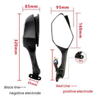 Motorcycle Rearview Mirror With LED Light For Kawasaki ZX-10R 2011-2015