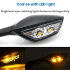 Motorcycle Rearview Mirror With LED Light For Kawasaki ZX-10R 2011-2015