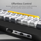 Ajazz AK650 Tri-mode Wireless Mechanical Keyboard With Screen Knob RGB Light, Flying Fish Switch Purple White Blue, Dream Switch Purple White Blue, Dream Switch Black Gray Yellow, Dream Switch Side Engraved Gradient Blackberry