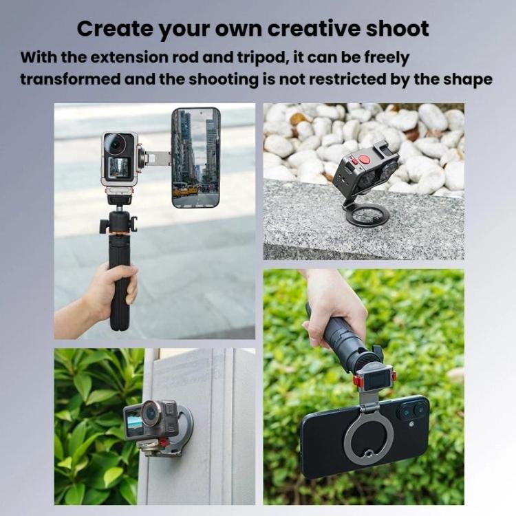 For DJI Osmo Action 3 / 4 / 5 Pro / Osmo 360 Flymile Quick-Release Magnetic Mount, OM12