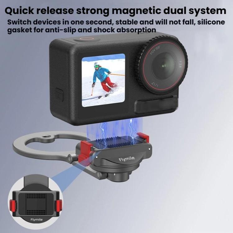 For DJI Osmo Action 3 / 4 / 5 Pro / Osmo 360 Flymile Quick-Release Magnetic Mount, OM12