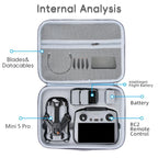 For DJI Mini 5 Pro Fly More Integrated PU Organizer Bag Portable Travel Shoulder Bag