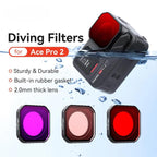 For Insta360 Ace Pro 2 aMagisn Dive Filter Underwater Waterproof Camera Lens Protector