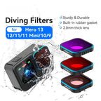 aMagisn Dive Filter for GoPro HERO13 Black /12 Black /11 Black /11 Black mini /10 Black /9 Black