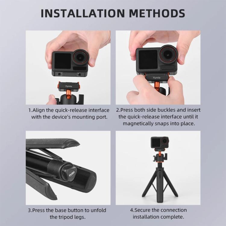 Flymile AC5012_5 Extended Selfie Stick Holder Magnetic Quick Release Tripod, AC5012_5