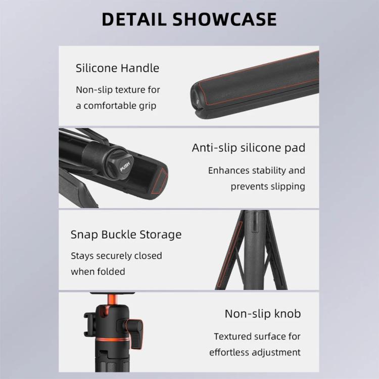 Flymile AC5012_5 Extended Selfie Stick Holder Magnetic Quick Release Tripod, AC5012_5