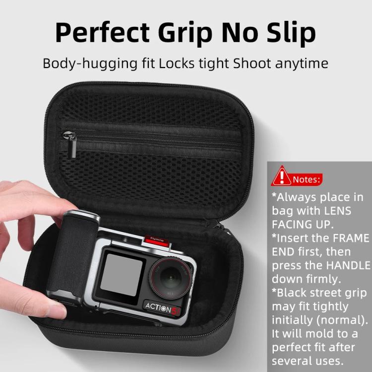 Flymile Carrying Case For DJI Osmo Action 5 Pro/4/3 Grip Cage Version Portable Handdbag, Handbag