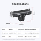For Insta360 Go Ultra Camera AMagisn Metal Quick Release Magnetic Adapter With 1/4-Inch Threaded Hol