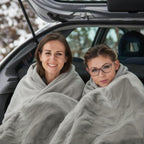 12V Car Electric Blanket for Road Trips, Temperature Control Type Gray