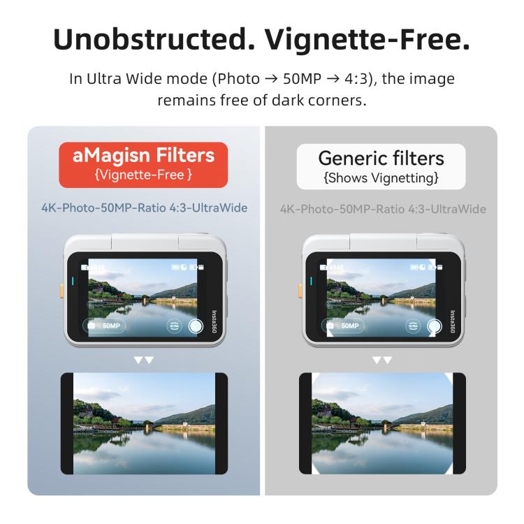 For Insta360 GO Ultra aMagisn Waterproof Filter Aluminum Alloy Frame Anti-fog Lens, UV, CPL, ND8/16/32/64, ND8/16/32+CPL