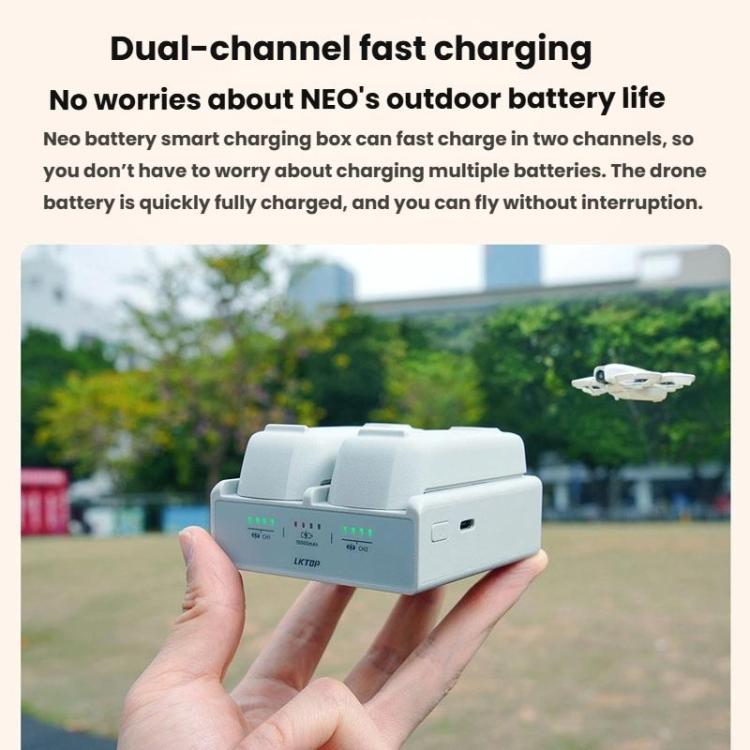 LKTOP NC016 Dual Channel Smart Battery Fast Charging Case Drone Charging Manager, NC016