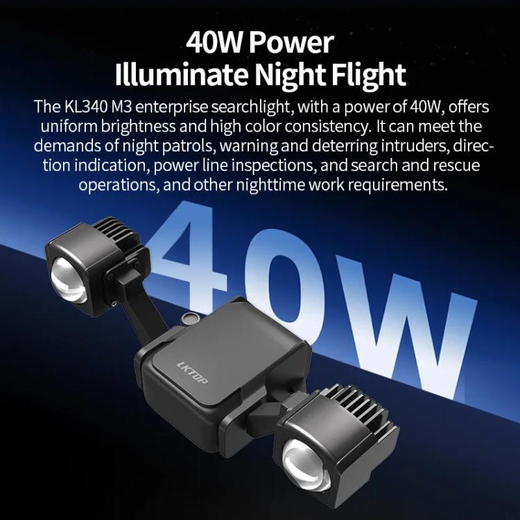 LKTOP KL340 40W Searchlight Drone Mounted Colorful Flashing Lamp, For DJl Mavic 3T / 3E