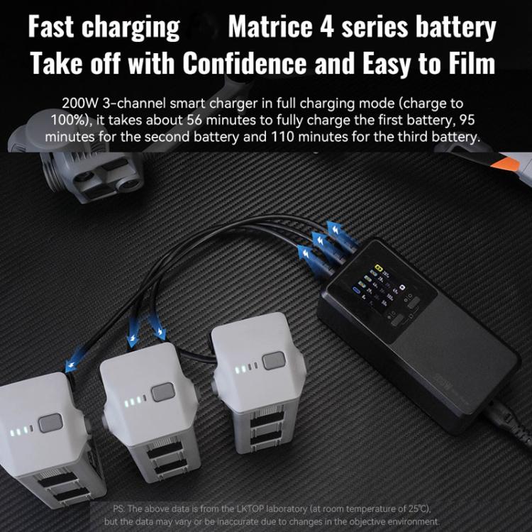 For DJI Matrice 4T / 4E LKTOP UC342 200W 3-Channel Charger Aerial Photography Charging Butler, US Plug, EU Plug