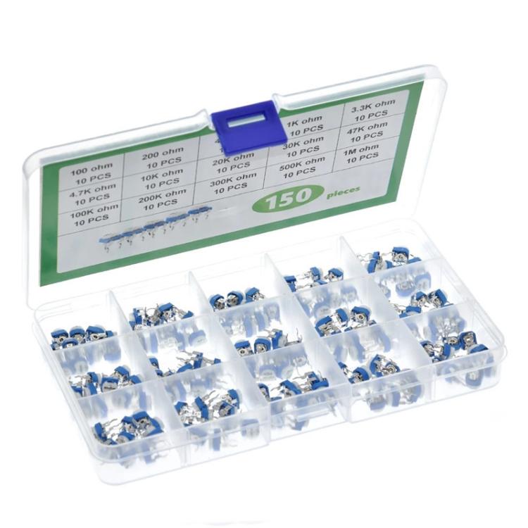 150pcs /Set 6mm Adjustable Resistor Box Lit, 150pcs /Set