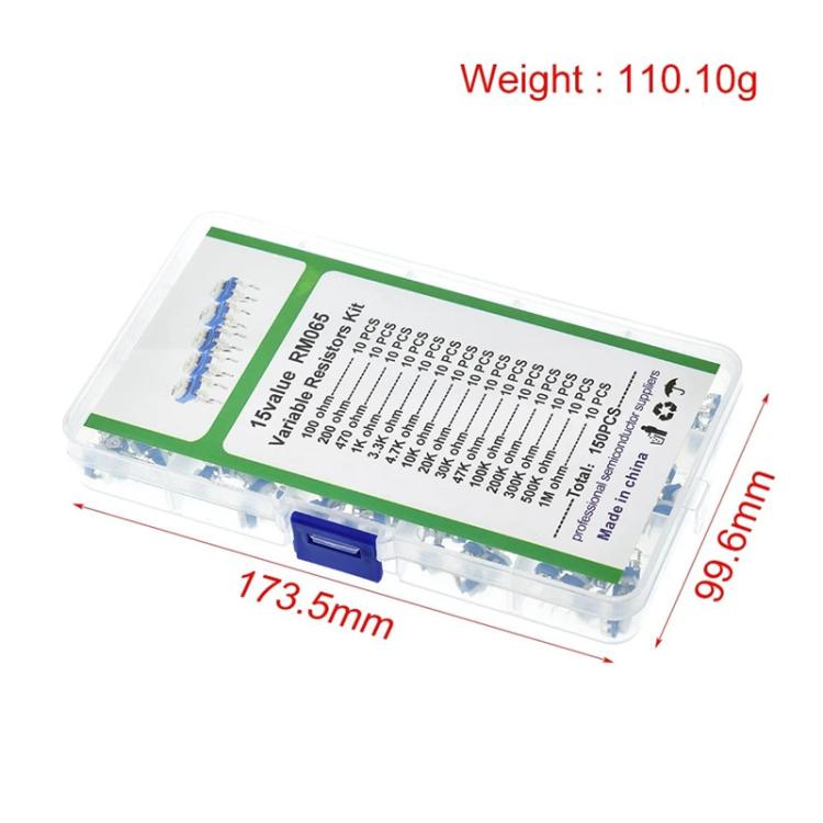 150pcs /Set 6mm Adjustable Resistor Box Lit, 150pcs /Set
