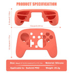 For Switch 2 Pro Controller Soft-Touch Silicone Case with Skin-Friendly Grip