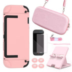 For Nintendo Switch 2 Sakura Accessories Bundle Portable Carrying Case with Shell, 4 Thumb Grips, Screen Protector & Stand, Bundle