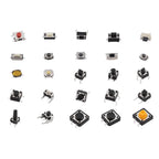 125pcs /Set Car Button Micro Tactile Switch, 125pcs /Set