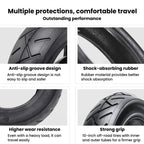For Kugoo M4 Electric Scooter Anti-Slip Shock-Absorbing Wear-Resistant Rubber Tire, 10 x 2.125 Outer Tire, 10 x 2.125 45-Degree Curved-Valve Inner Tire, 10 x 2.125 90-Degree Curved-Valve Inner Tire, 10 x 2.125 Outer Tire + 45-Degree Inner Tire