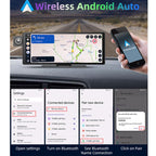 Voice-Controlled CarPlay With Split-Screen Dual-Camera Dashcam, Front Camera + Interior View, With Rear View Camera