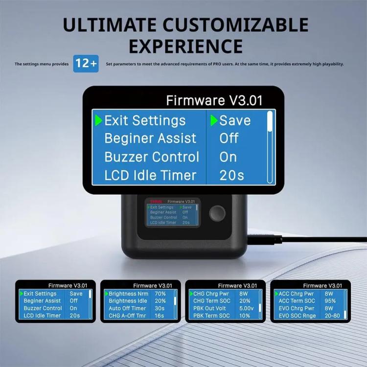 SYMIK Battery Charger Hub For Insta360 X5 Charging Station Portable Power Manager With 1.47-Inch LCD Screen, For Insta360 X5