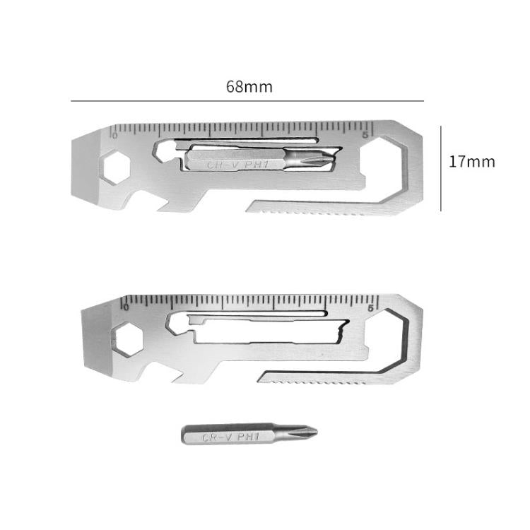 Multi-tool With Batch Wrench Stainless Steel Tool Card, 7 In 1