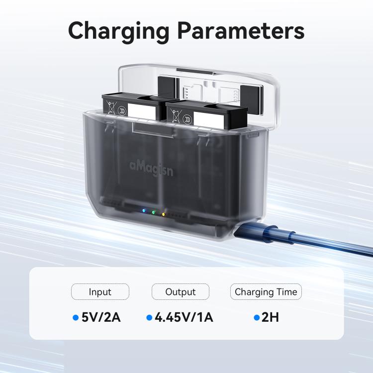 AMagisn PD12 Charging Case Battery Charger For DJI Osmo 360/ Action 5 Pro / 4 / 3, PD12