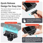 aMagisn TN11 Bidirectional Magnetic Quick Release Mount 2.0 For DJI Nano / Osmo 360 / Action 5 Pro / 4 / 3, TN11 Metal