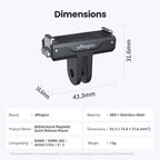 aMagisn TN10 Bidirectional Magnetic Quick Release Mount For DJI Nano / Osmo 360 / Action 5 Pro / 4 / 3, TN10 ABS