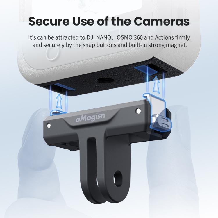 aMagisn TN10 Bidirectional Magnetic Quick Release Mount For DJI Nano / Osmo 360 / Action 5 Pro / 4 / 3, TN10 ABS