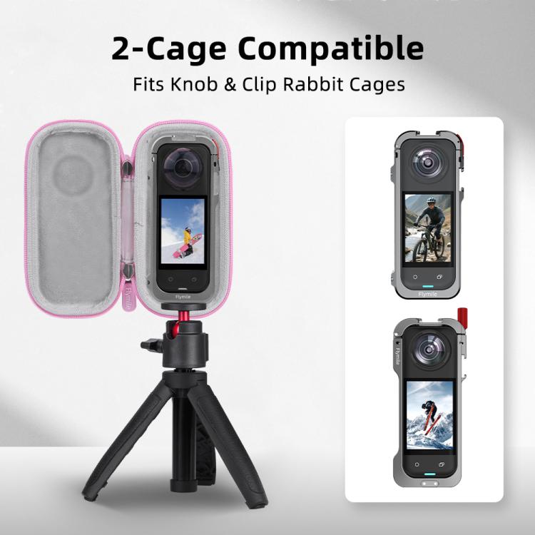 For Insta360 X5 Flymile Panoramic Camera Cage-Style Handheld Storage Bag