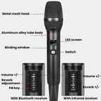 Wireless Microphone Direct Broadcast Singing Handheld Microphone, LS07+N33 1 Tow 1 Bluetooth Version, LS07+N33 1 Tow 1 Infrared Version, LS07+N33 1 Tow 2 Bluetooth Version, LS07+N33 1 Tow 2 Infrared Version